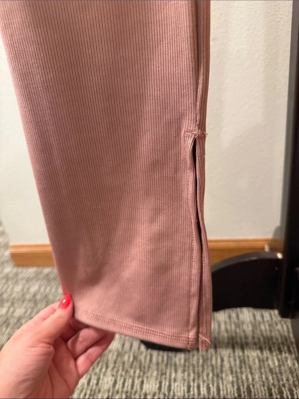 EUC Old Navy Girls’ High-Waist Stretch Ribbed Leggings in Dusty Rose